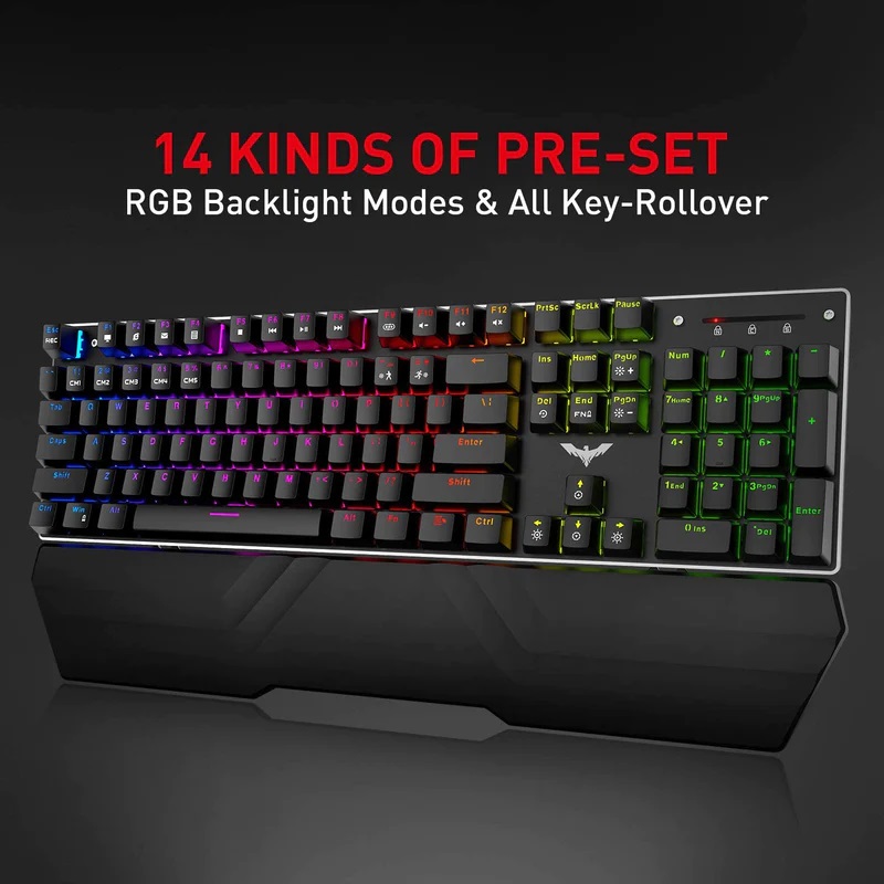 HAVIT KB380L Gaming Wired RGB Mechanical Keyboard, Mouse & RGB